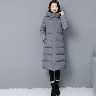 Japanese Harajuku Style Long Hooded Cotton Puffer Parka - Image 6