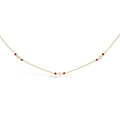 14K Yellow Gold Ruby and 1/2 Cttw Diamond Station Necklace