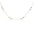 14K Yellow Gold Sapphire and 1/2 Cttw Diamond Station Necklace