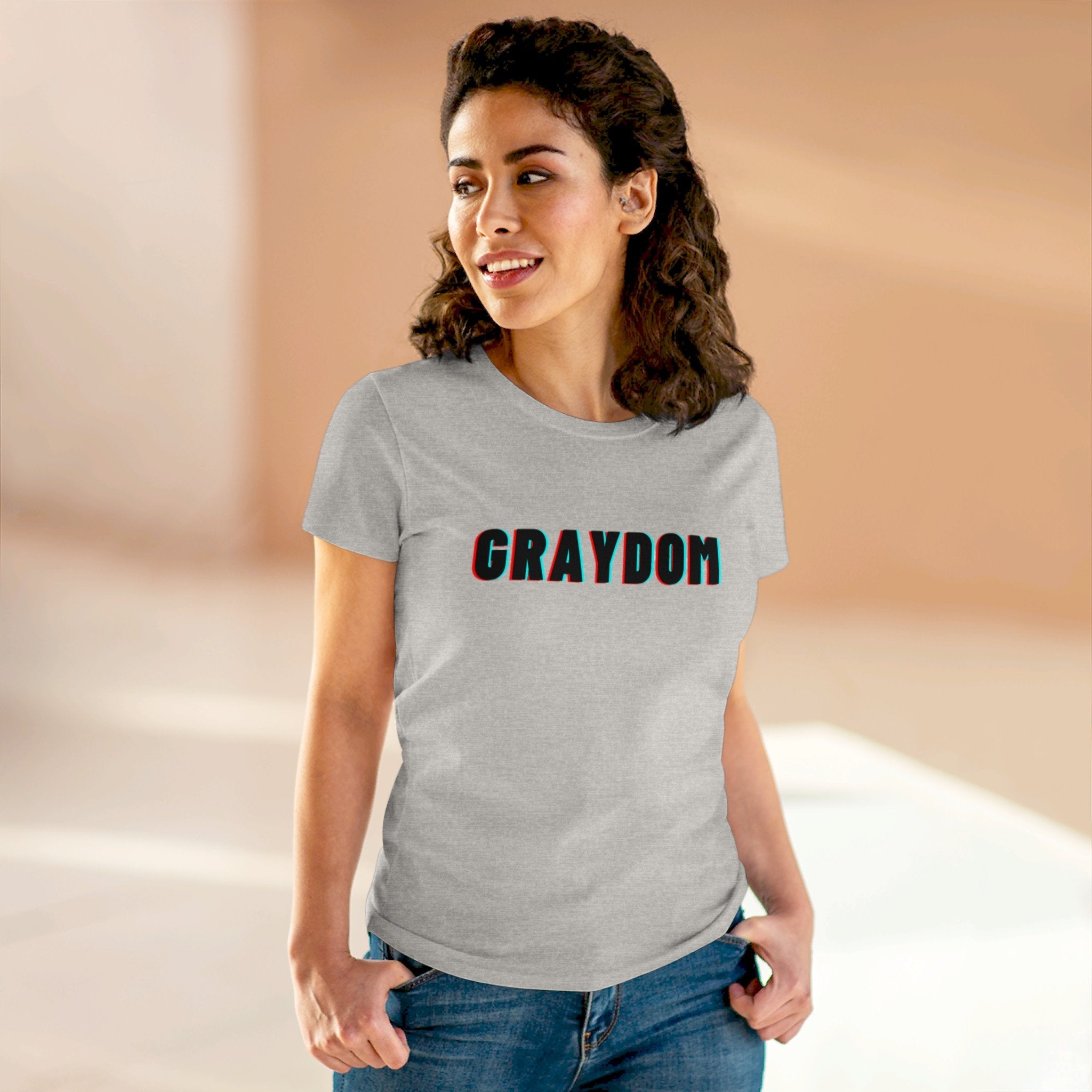 Women's Midweight Cotton Crew Neck Tee - Minimalist Streetwear Style