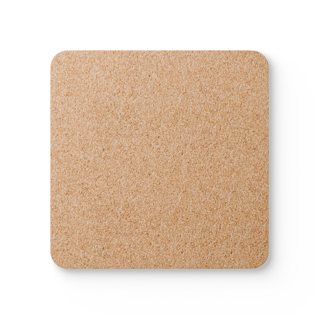 Modern Minimalist Corkwood Coaster Set, White and Brown - 4 Piece