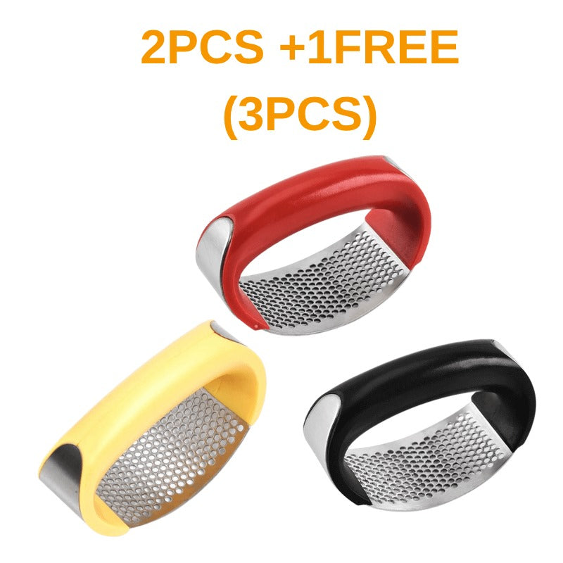 Stainless Steel Garlic Press - Ergonomic Manual Masher Tool