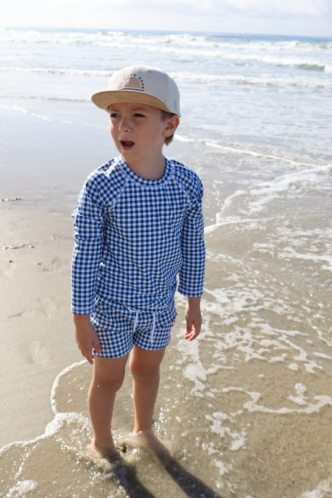 Child Board Short | Blue Gingham
