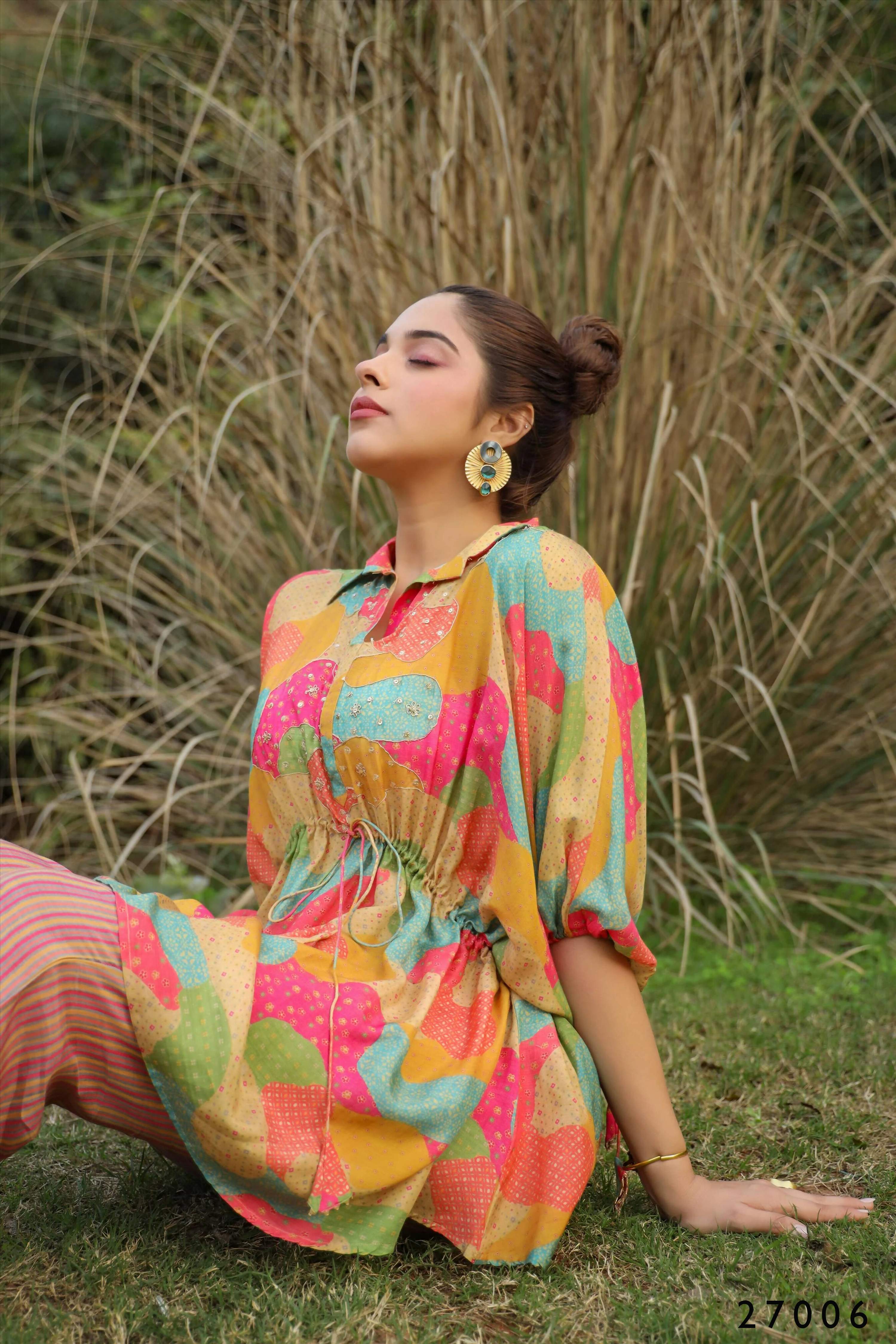 Anya Women's Casual Multi Print Mull Cotton Co-ord Set