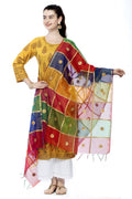 Mominos Fashion Multi Gota Box Dupatta in Chanderi with Gota Patti work