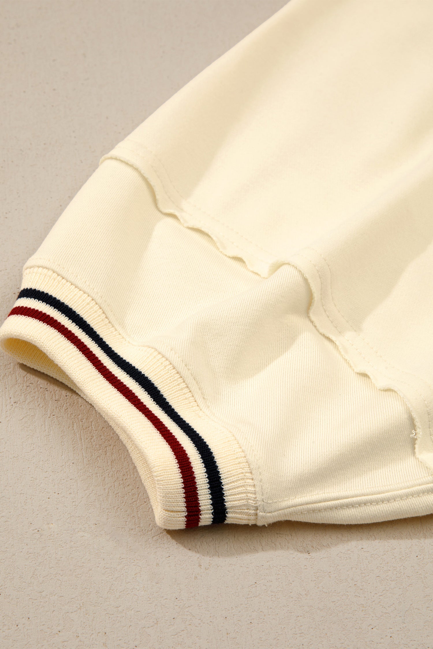 Varsity Stripe Tunic with Cuffed Short Sleeves