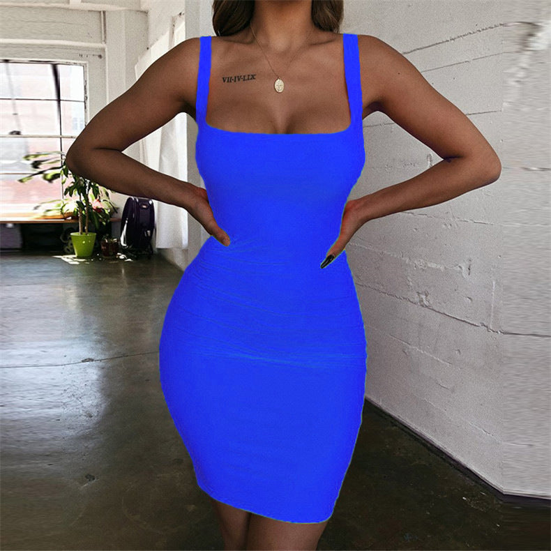 Hip-Wrapped Sleeveless Strap Bodycon Dress