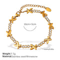 X-shaped Diamond-studded Necklace Set For Ladies - Luxurious And High-end, Featuring A Sparkling Array Of Diamonds And A Stainless Steel Bracelet Accessory.