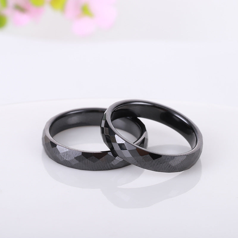 Multi-faceted Rhombus Ceramic Ring For Men