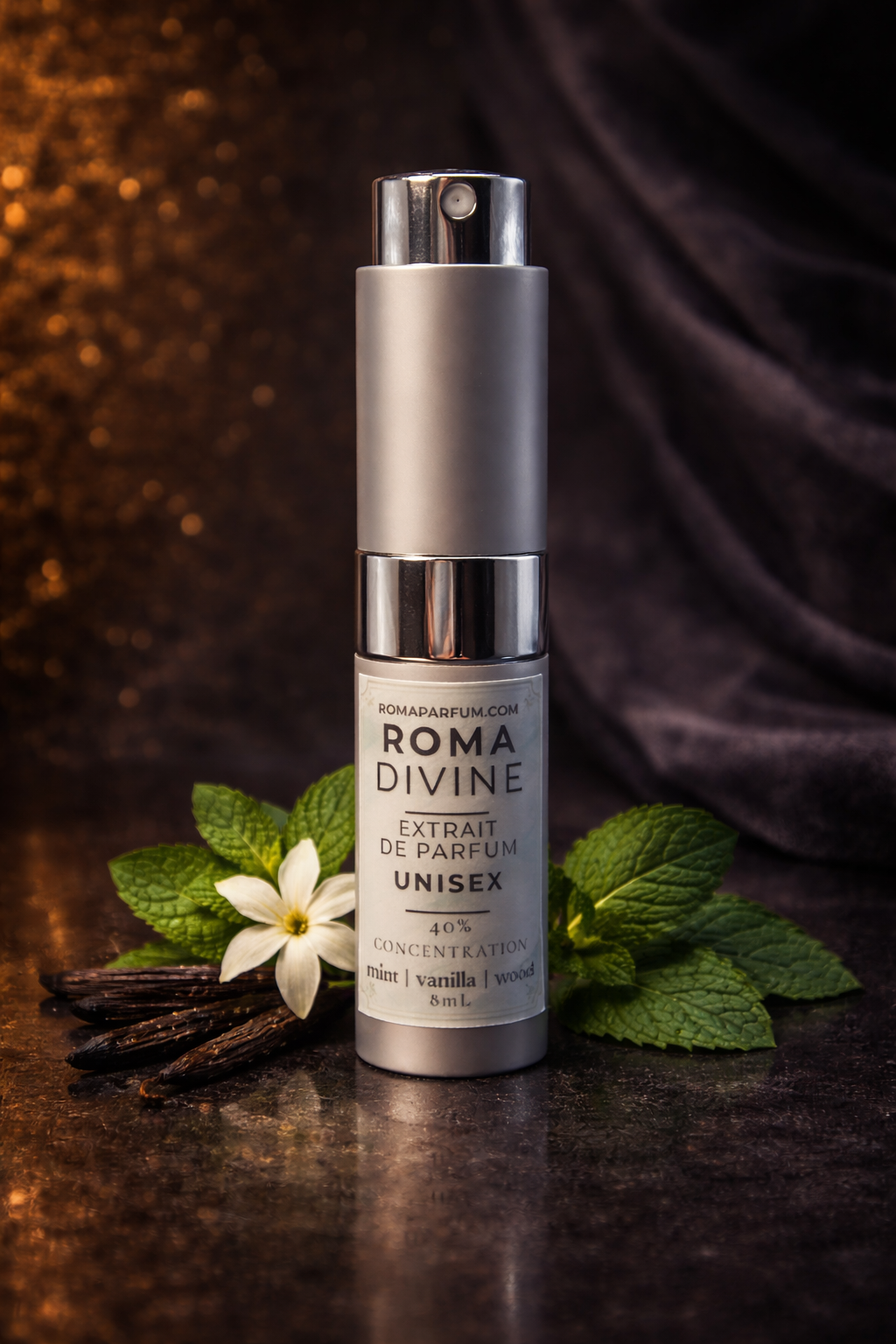 Roma Divine Extrait de Parfum Unisex Fragrance Mint Vanilla Wood