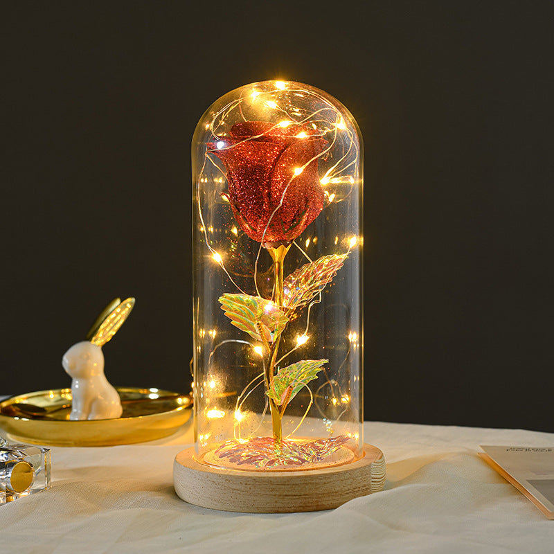 Eternal Rose LED Glass Lamp Romantic Valentine's Day Gift Decor