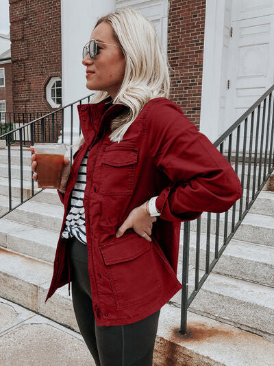 Women's Utility Zip-Up Jacket Lightweight Cotton Everyday Outerwear