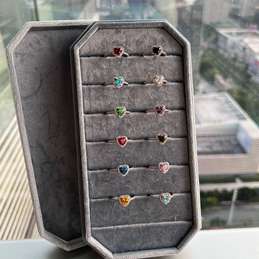 12 Zodiac Colorful Zircon Silver Ring for Women