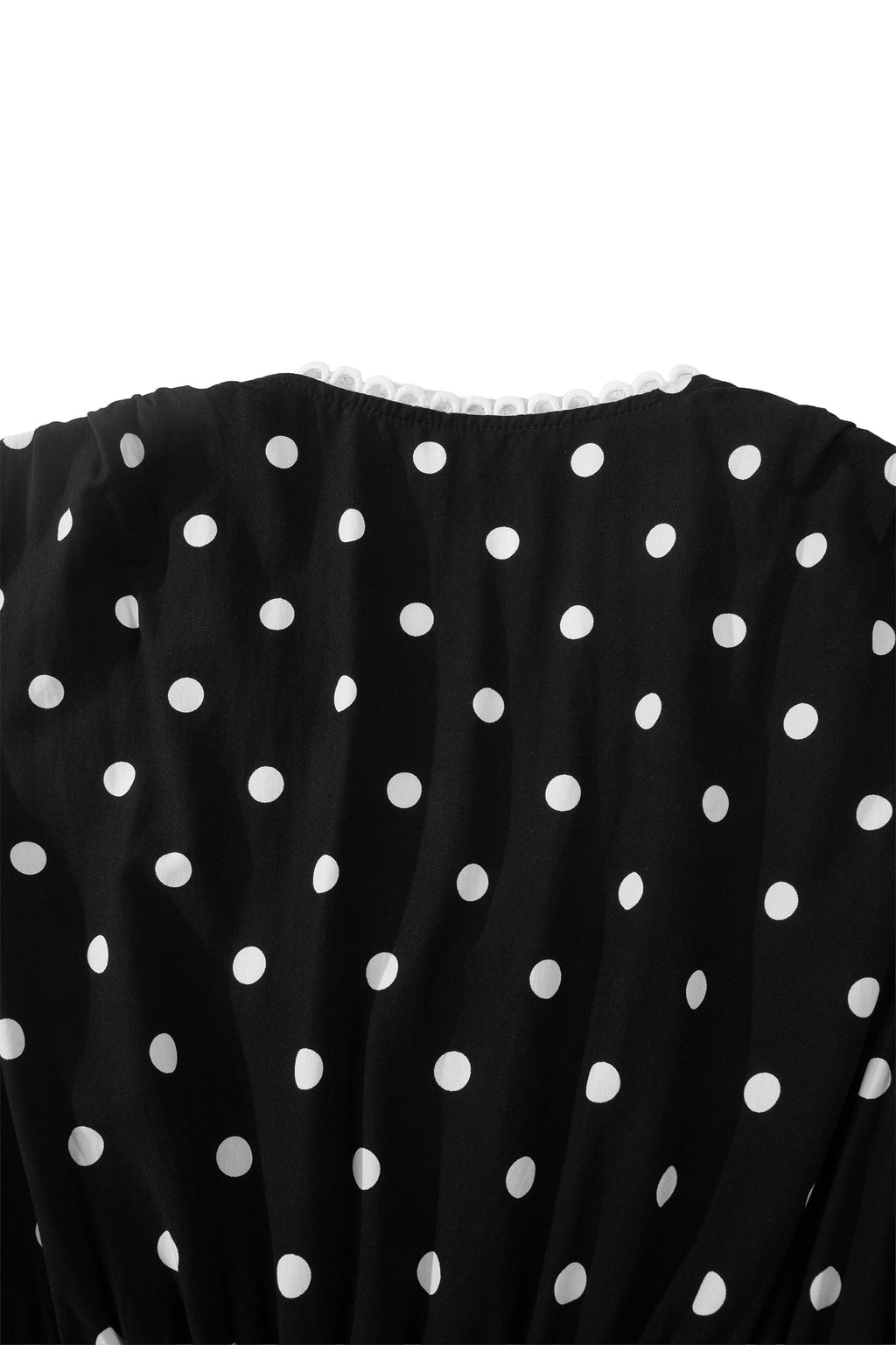 Polka Dot Zip Up V-Neck Sleeveless Dress
