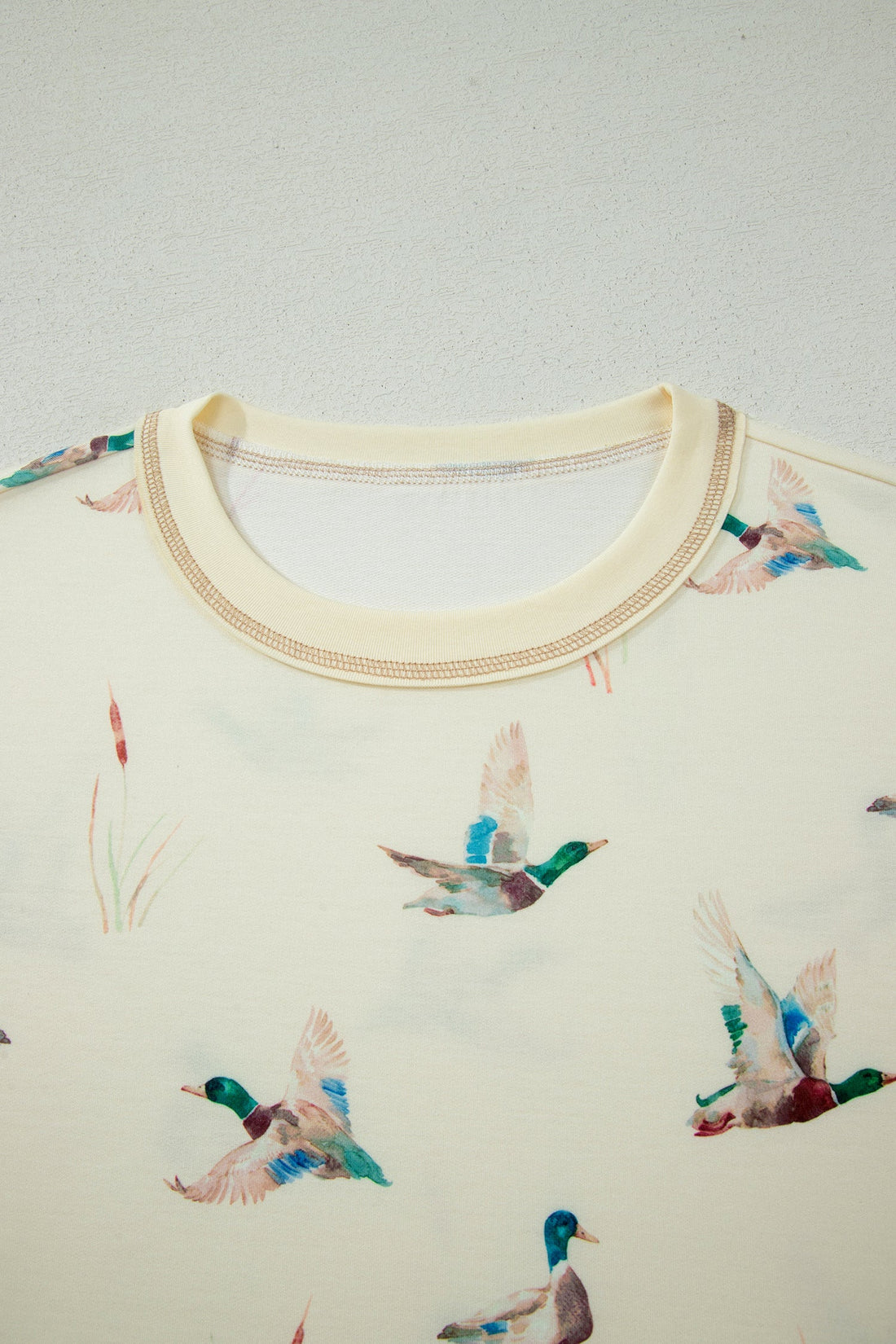Whimsical Mallard Duck Print Oversized Tee and Shorts Set