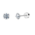 Stainless Steel Zircon Stud Earrings
