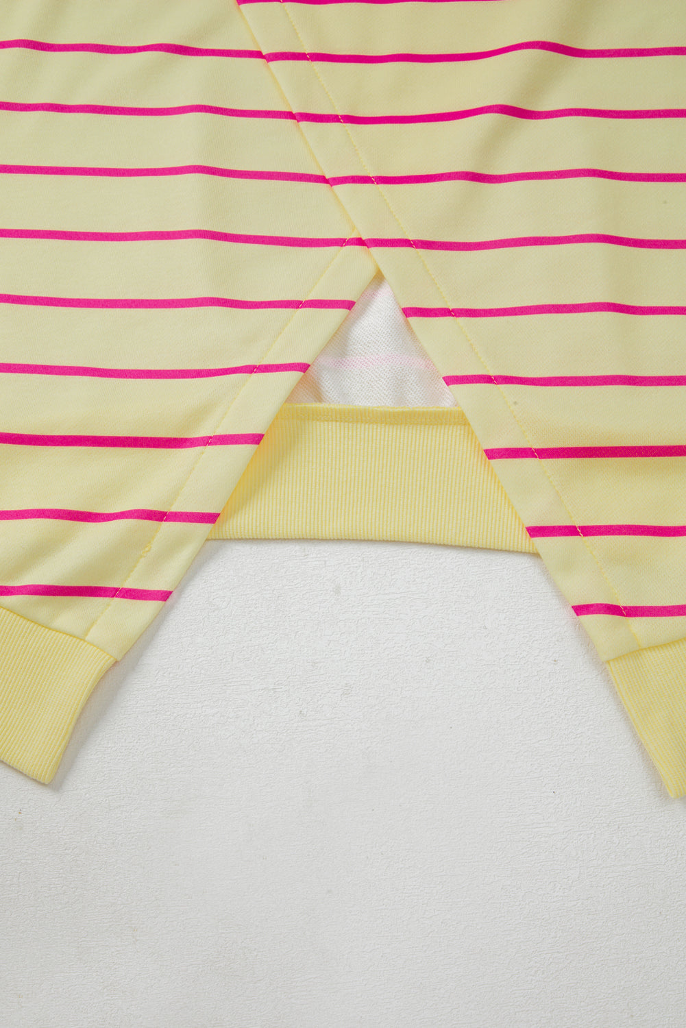 Stripe Overlap Drop Shoulder Pullover Sweatshirt