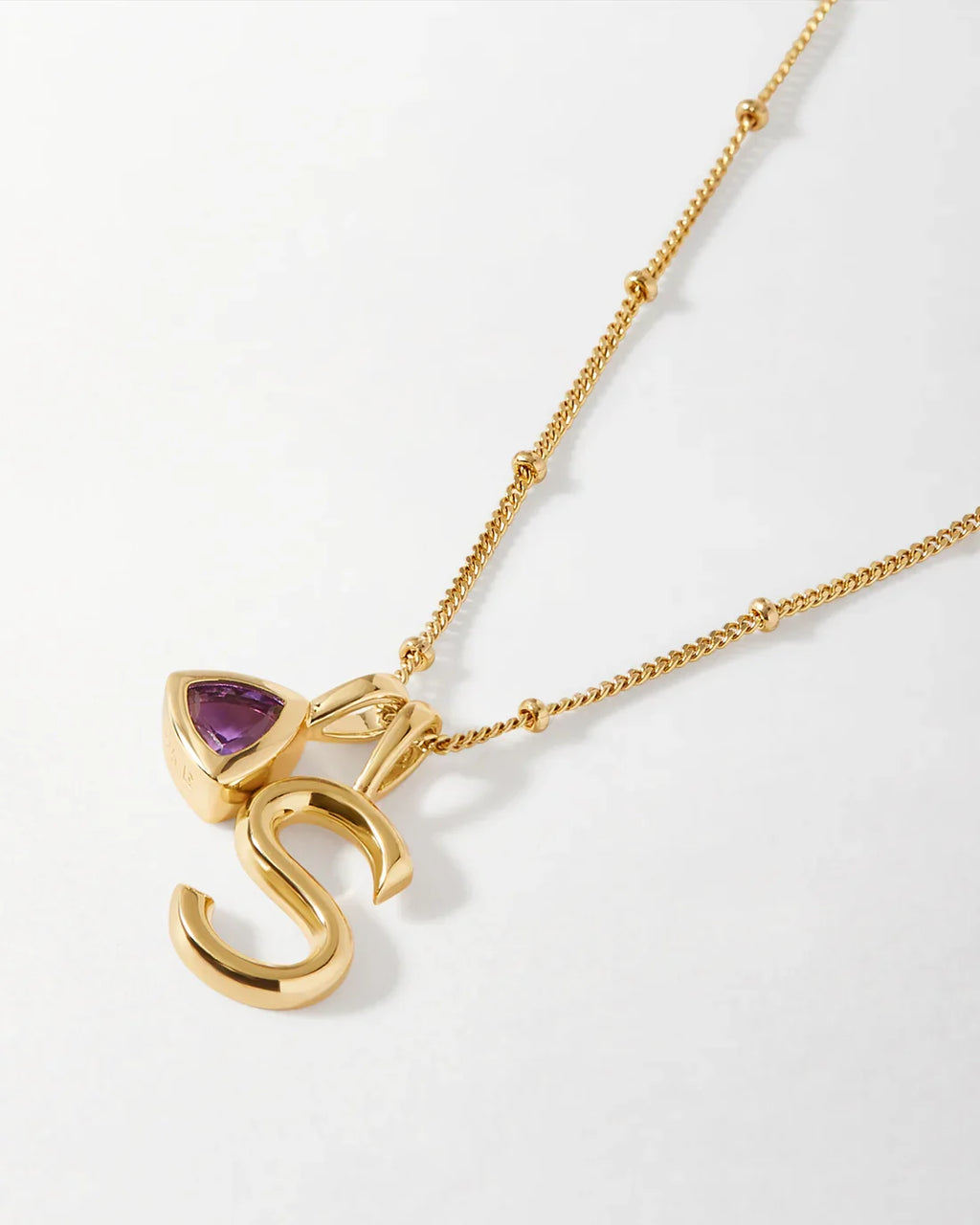 18K gold letters with birthstone design exquisite dazzling necklace