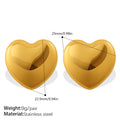 European And American Minimalist Glossy Heart-shaped Stainless Steel Earrings For Women. Light Luxury Minimalist Style. Exaggerated Heart-shaped Earrings. Versatile Accessories.