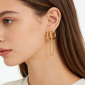 Double Hoop Tassel Earrings in Polished Stainless Steel