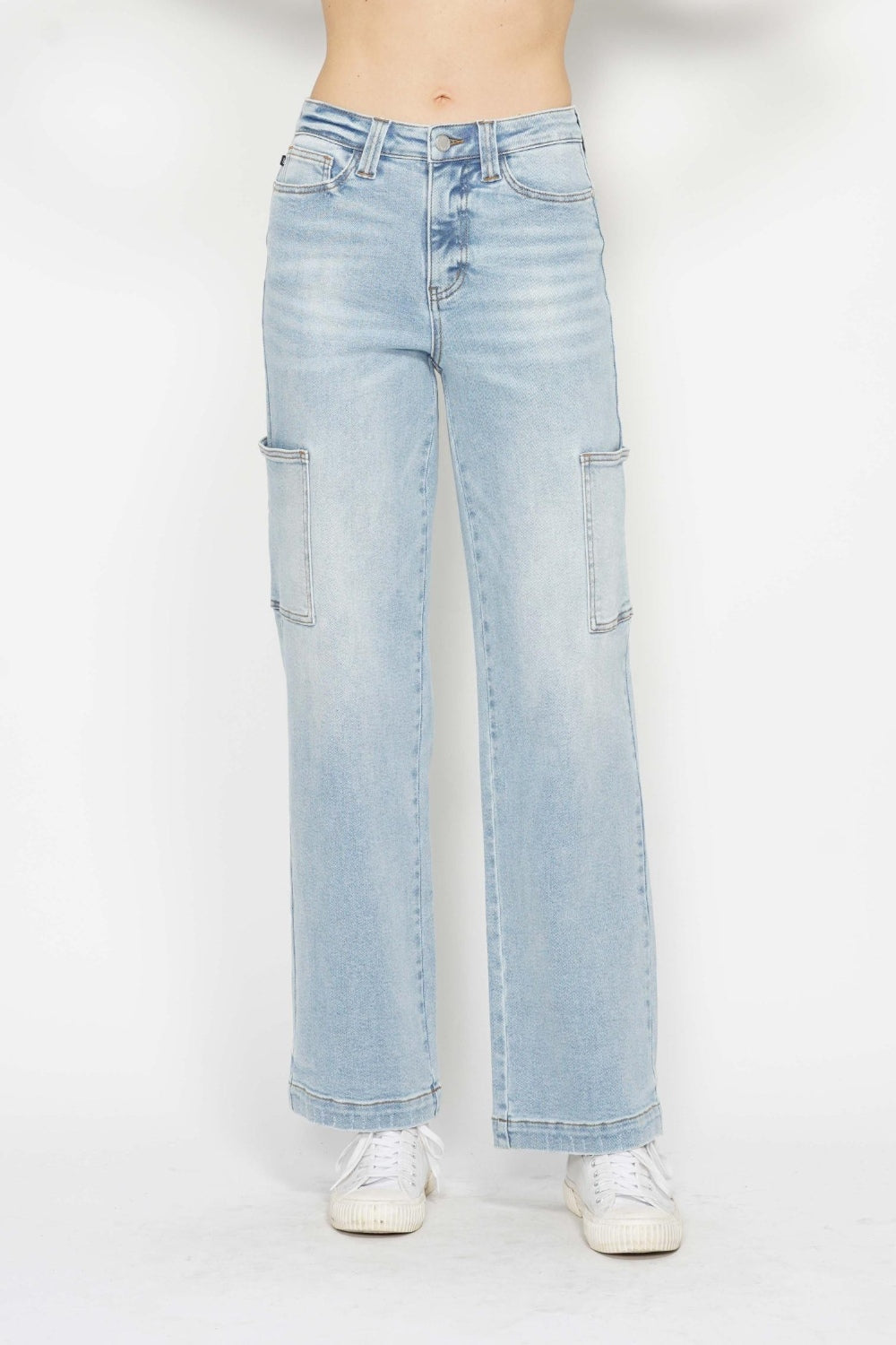 Judy Blue High Waist Straight Cargo Jeans | Utility Style