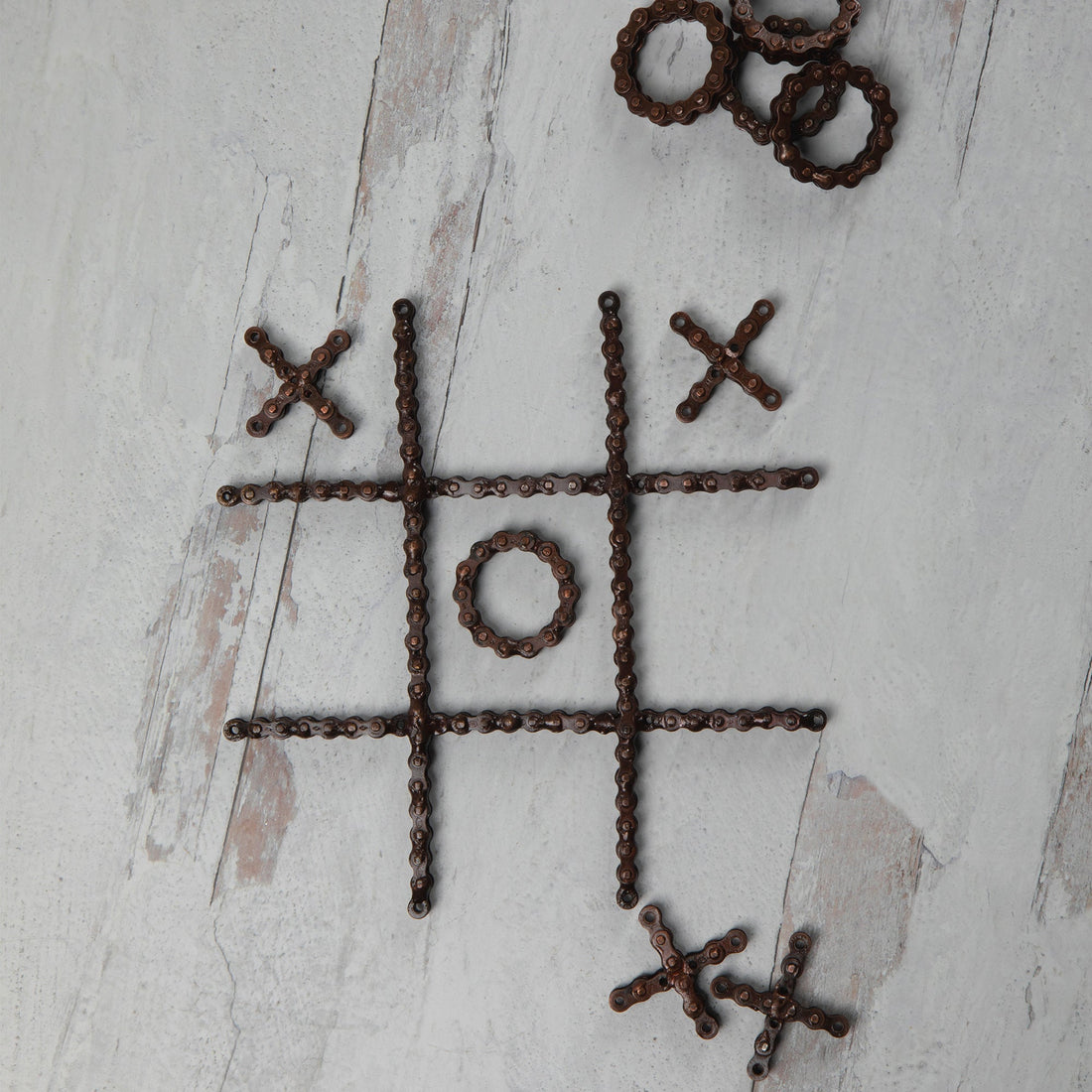 Recycled Bike Gear Tic-Tac-Toe Set