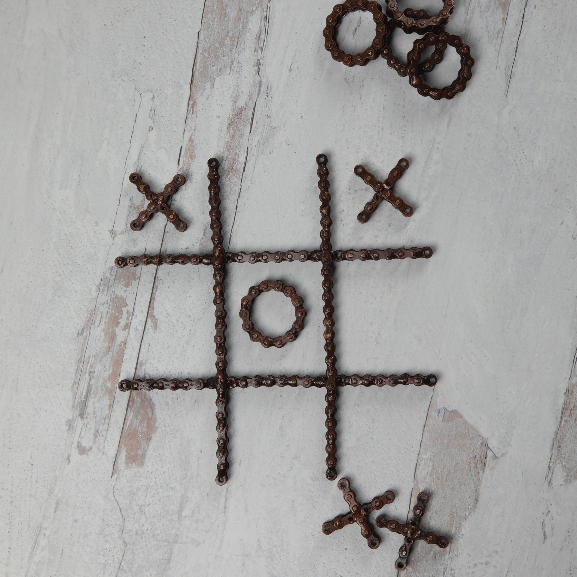 Recycled Bike Gear Tic-Tac-Toe Set