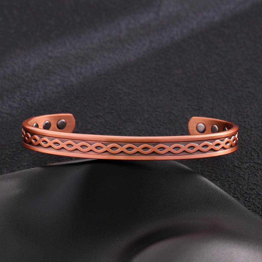 Vintage Bohemian Pure Copper Line Pattern Bracelet