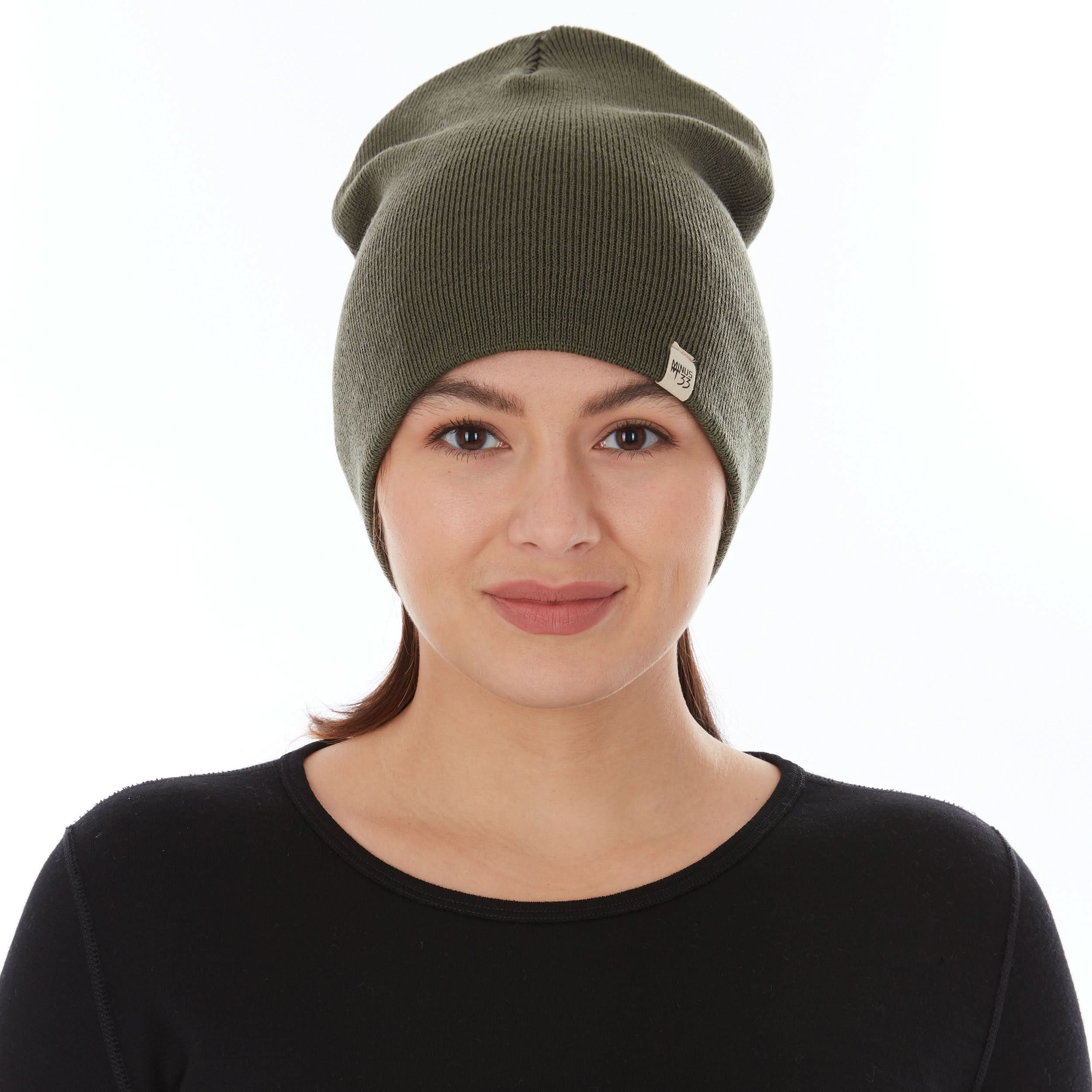 Heavyweight Merino Wool Knit Beanie for Cold Weather