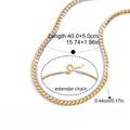 Two-Tone 18K Gold and S925 Silver Layered Chain Necklace