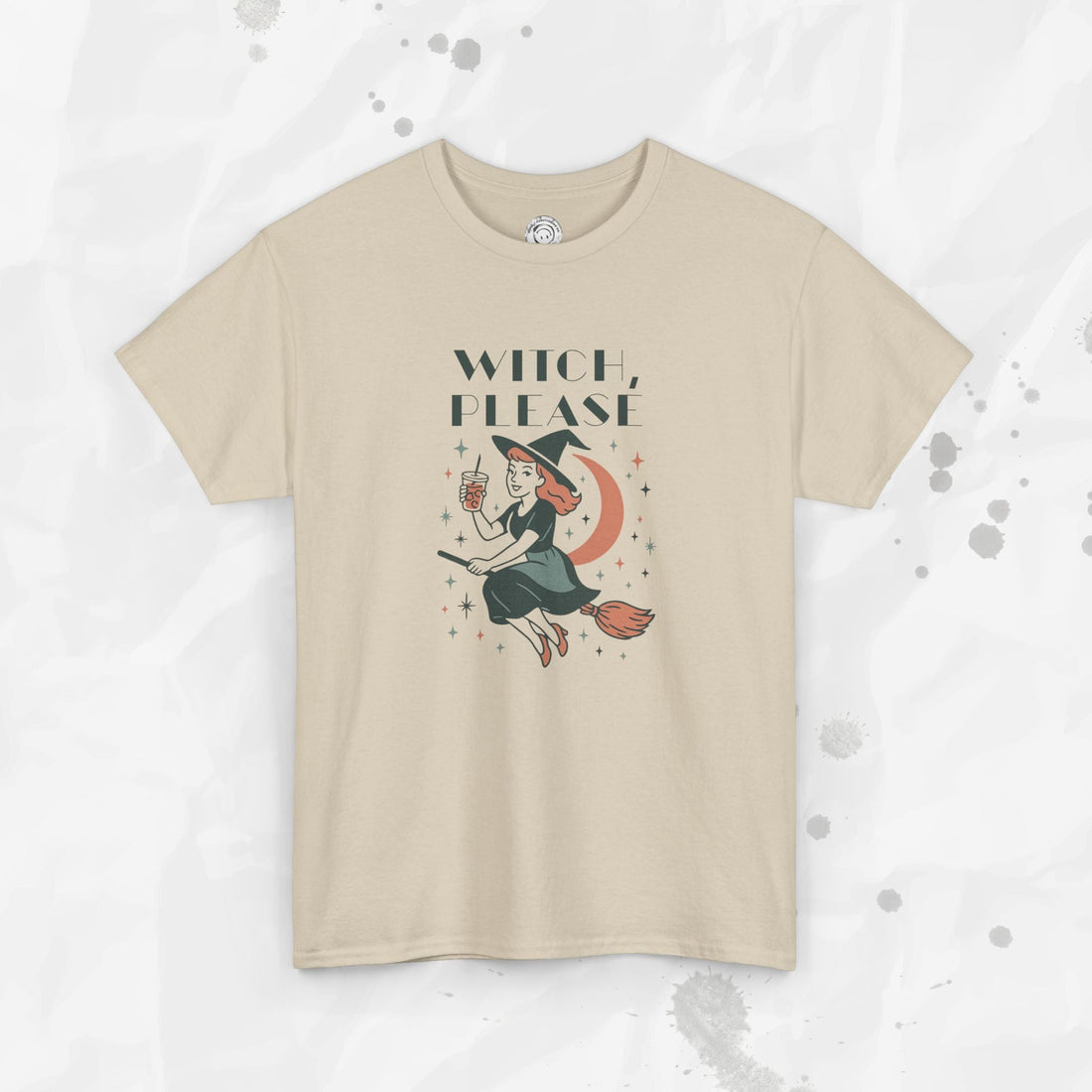 Witch Please Graphic T-Shirt Vintage Style Witchy Crewneck Tee - Image 3