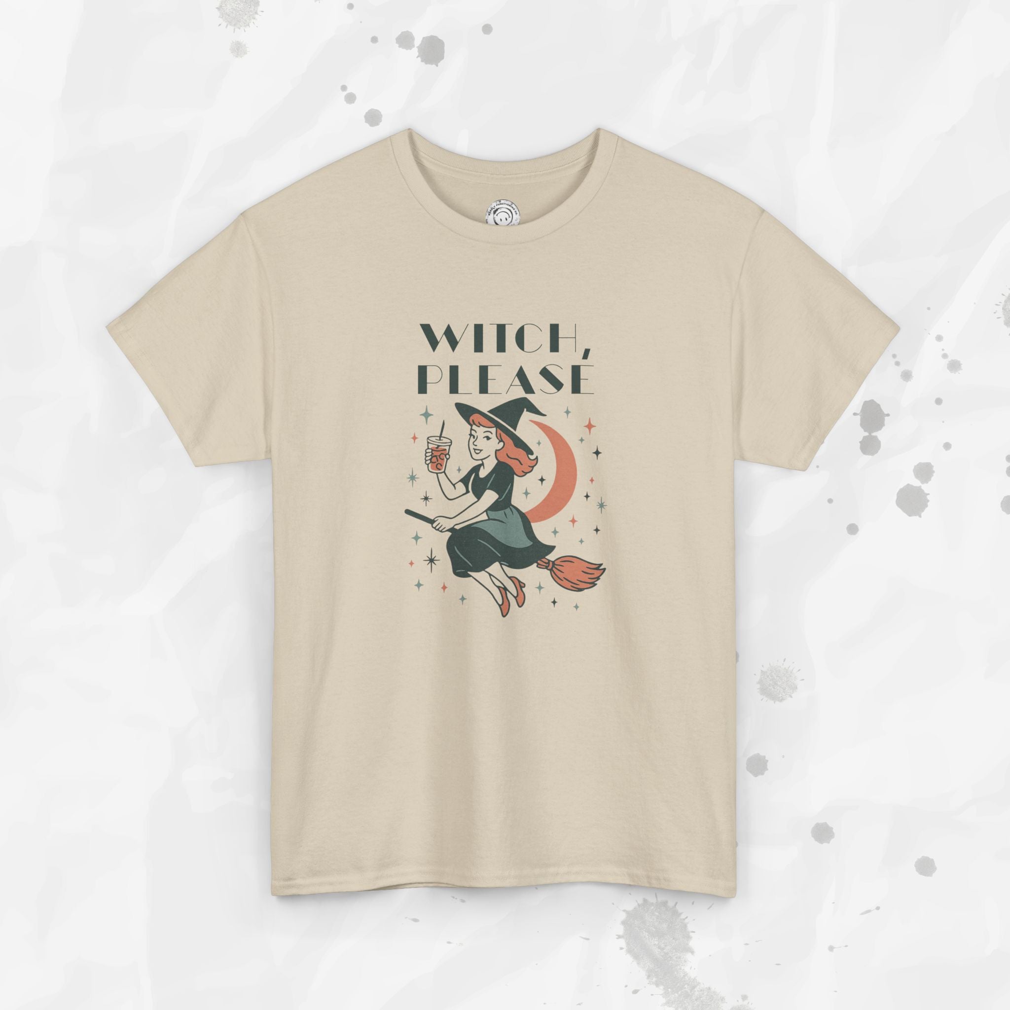 Witch Please Graphic T-Shirt Vintage Style Witchy Crewneck Tee - Image 3