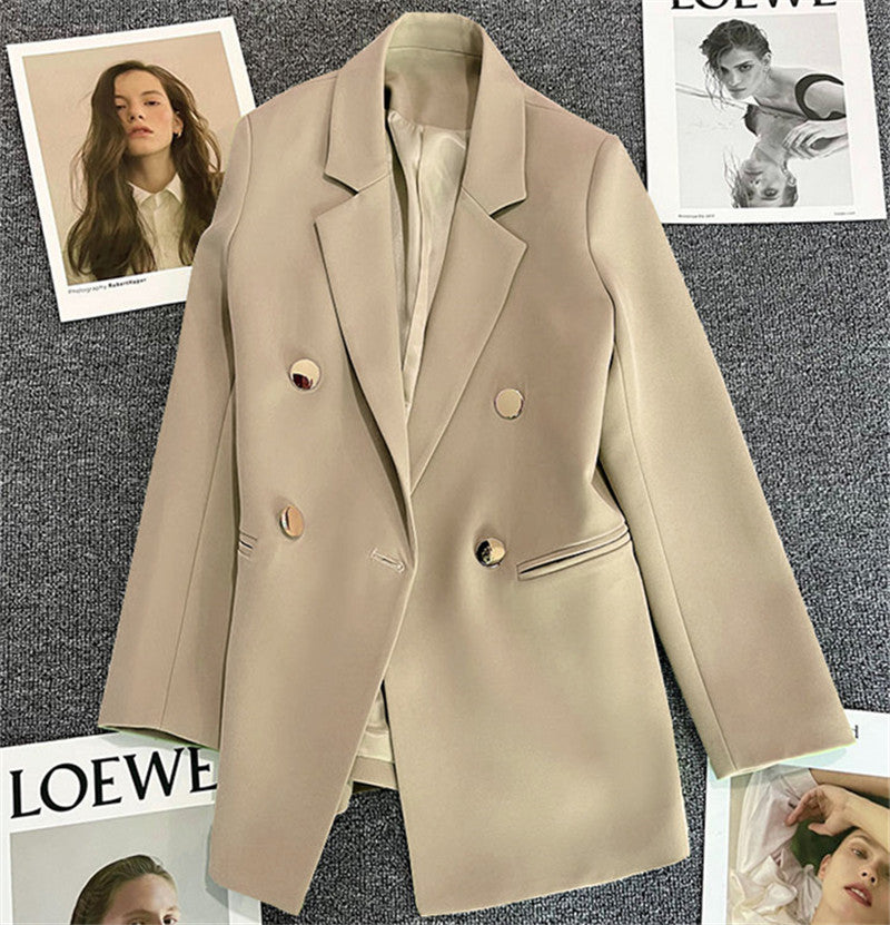 Women's Fitted Sleeveless Blazer Vest with Metallic Button Detail