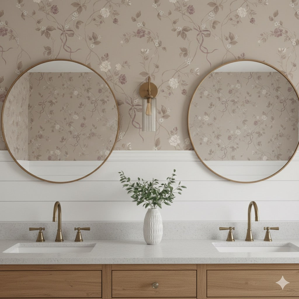Marilyn Wallpaper by Katie Burt Art in a beautifully decorated room