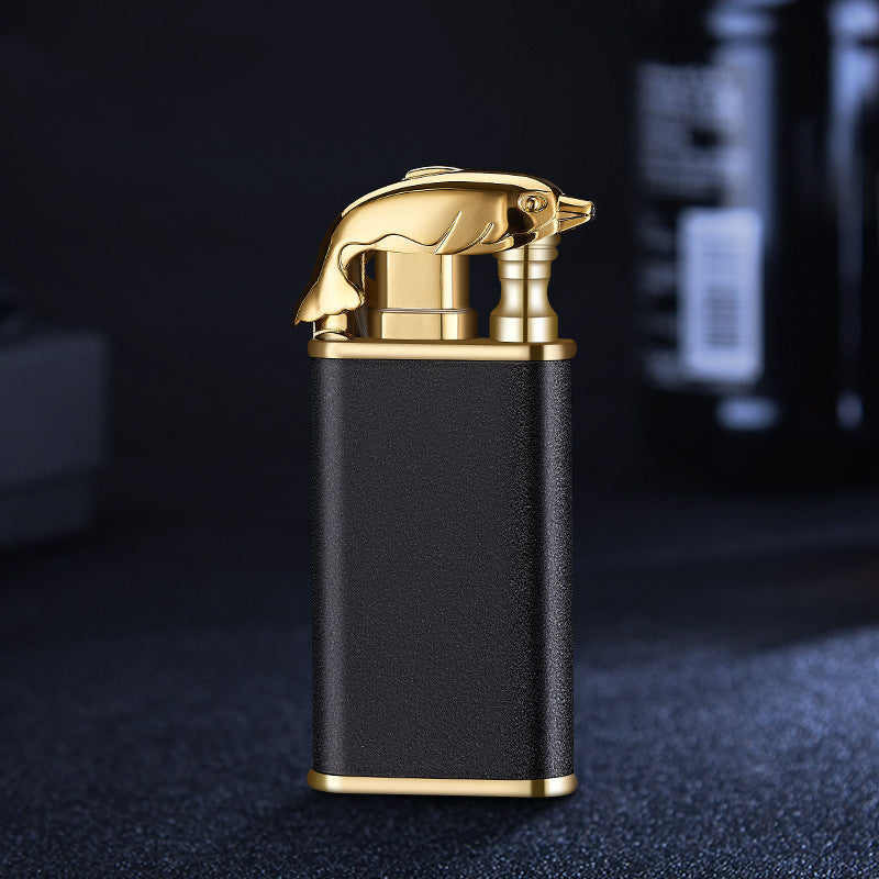Windproof Double Flame Metal Lighter with Blue Jet Torch