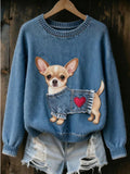 Women's 3D Digital Print Crew Neck Sweater in JLNWY12CQ524