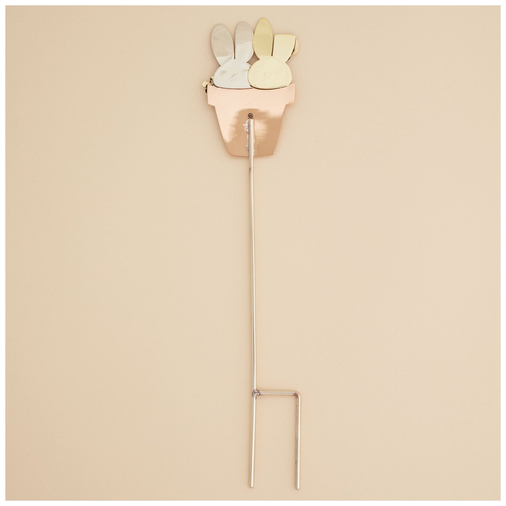 Sweet Bunnies Mixed Metal Plant Stake
