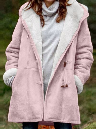 Women's Long Sleeve Hooded Toggle Jacket with Pockets