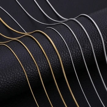 Snake Bone Copper Plating Yellow Gold Snake Chain Necklace