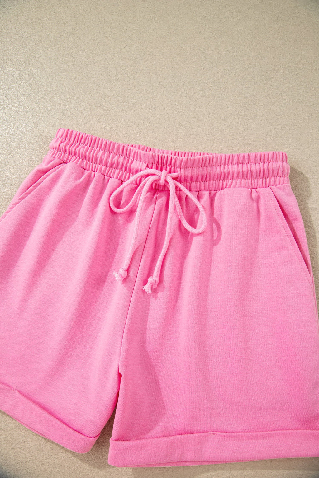 Kinsley Bonbon Collared Tee & Shorts 2-Piece Knit Lounge Set