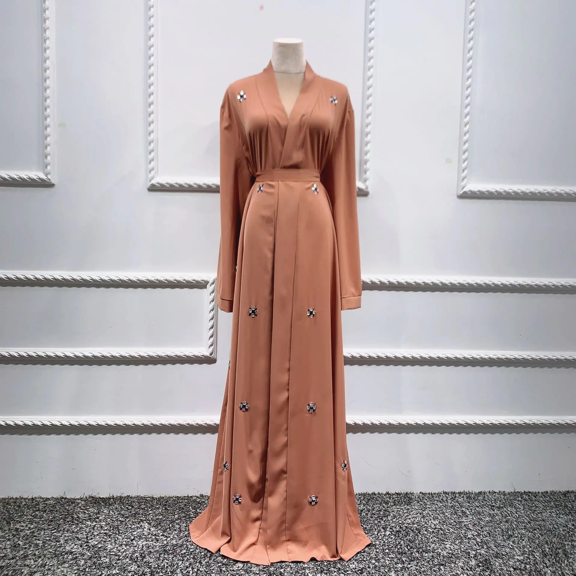 Beaded Islamic Fashion Cardigan Robe Dress