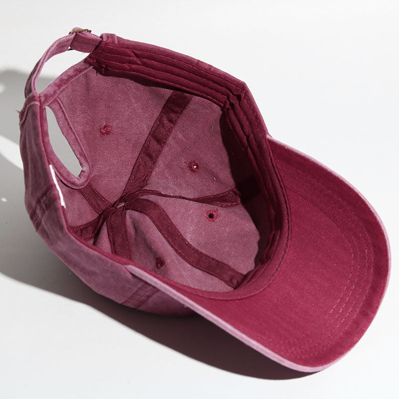 Women's Washed Cotton Curved-Brim Sun Hat with Hair Extensions