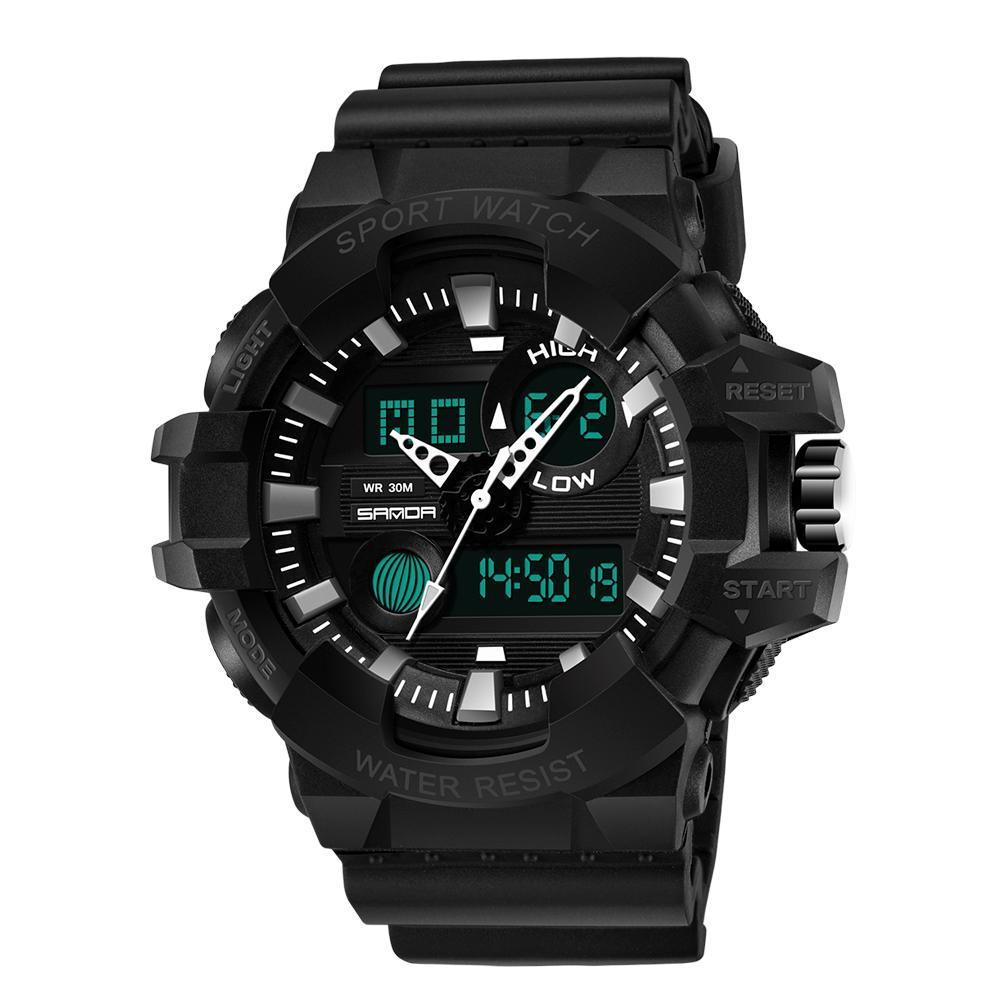 Men's LED Digital Sport Watch Waterproof Military Style 55mm Dial