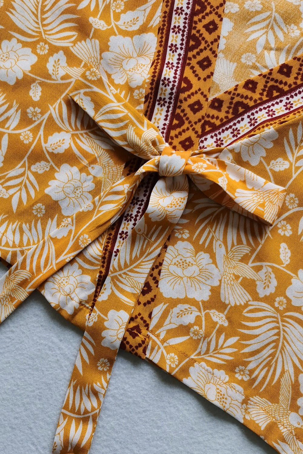 Printed Half Sleeve Top and Slit Skirt Set - Viscose