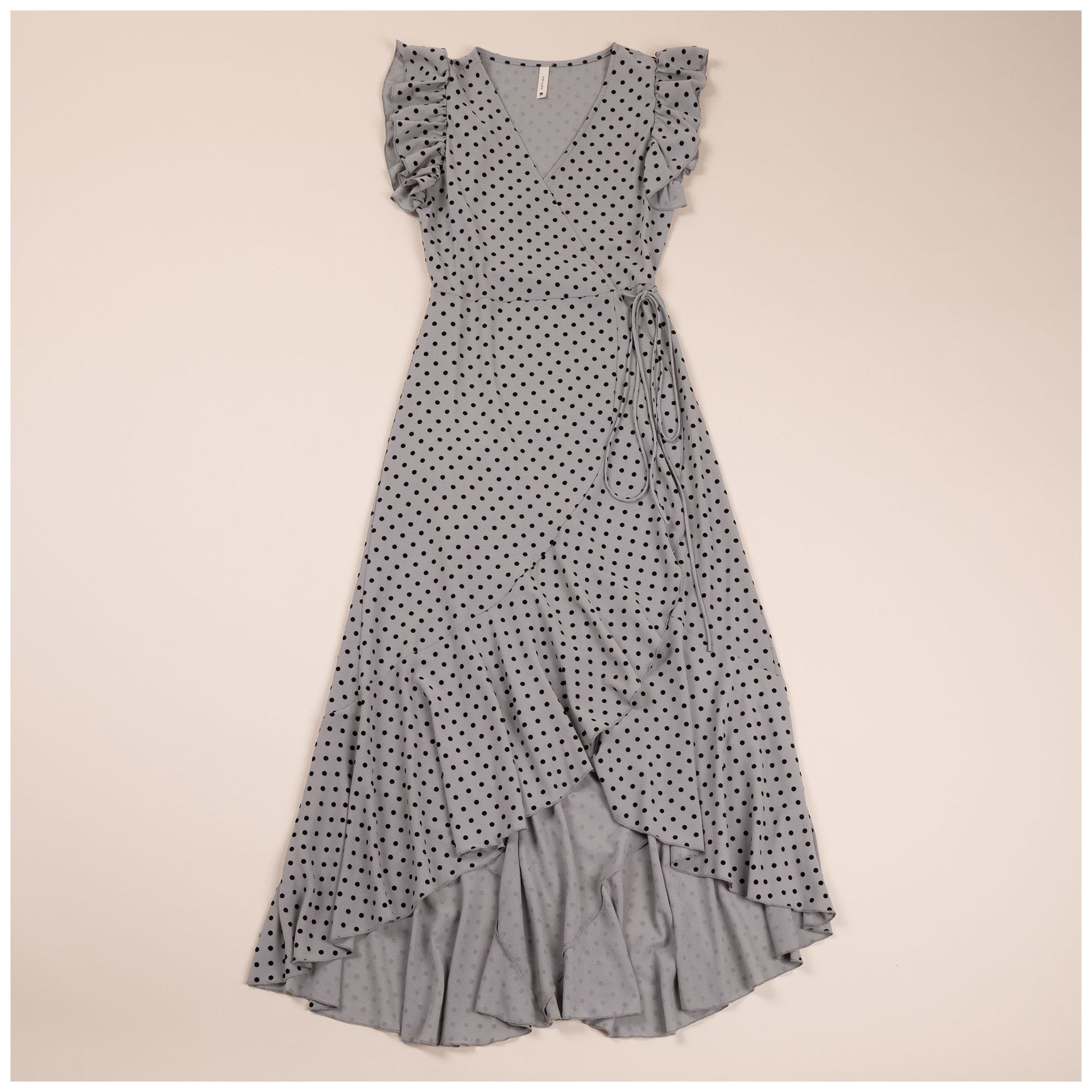 Polka Dot Maxi Wrap Dress