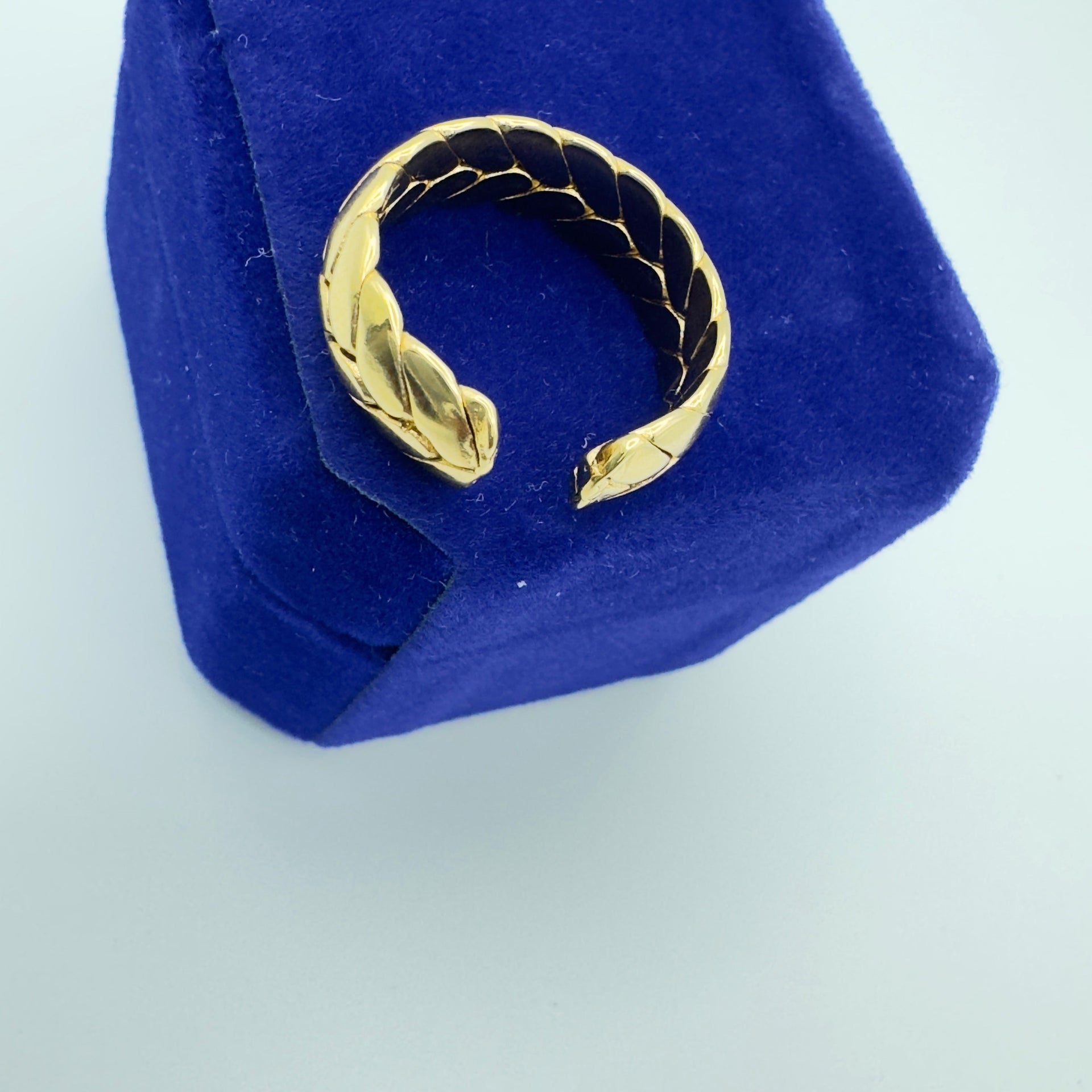 Hypoallergenic Gold Played Cuban Ring - Nickel Free Stainless Steel Jewelry for Sensitive Skin