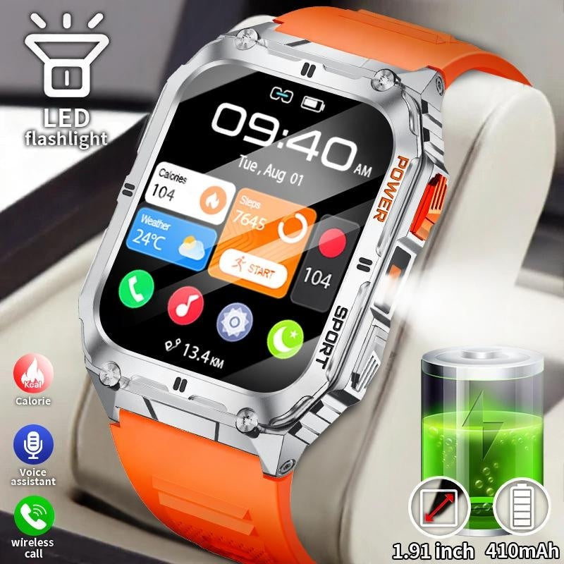 Mens Smart Call Watch Multi-function Alarm Weather Heart Rate And Music