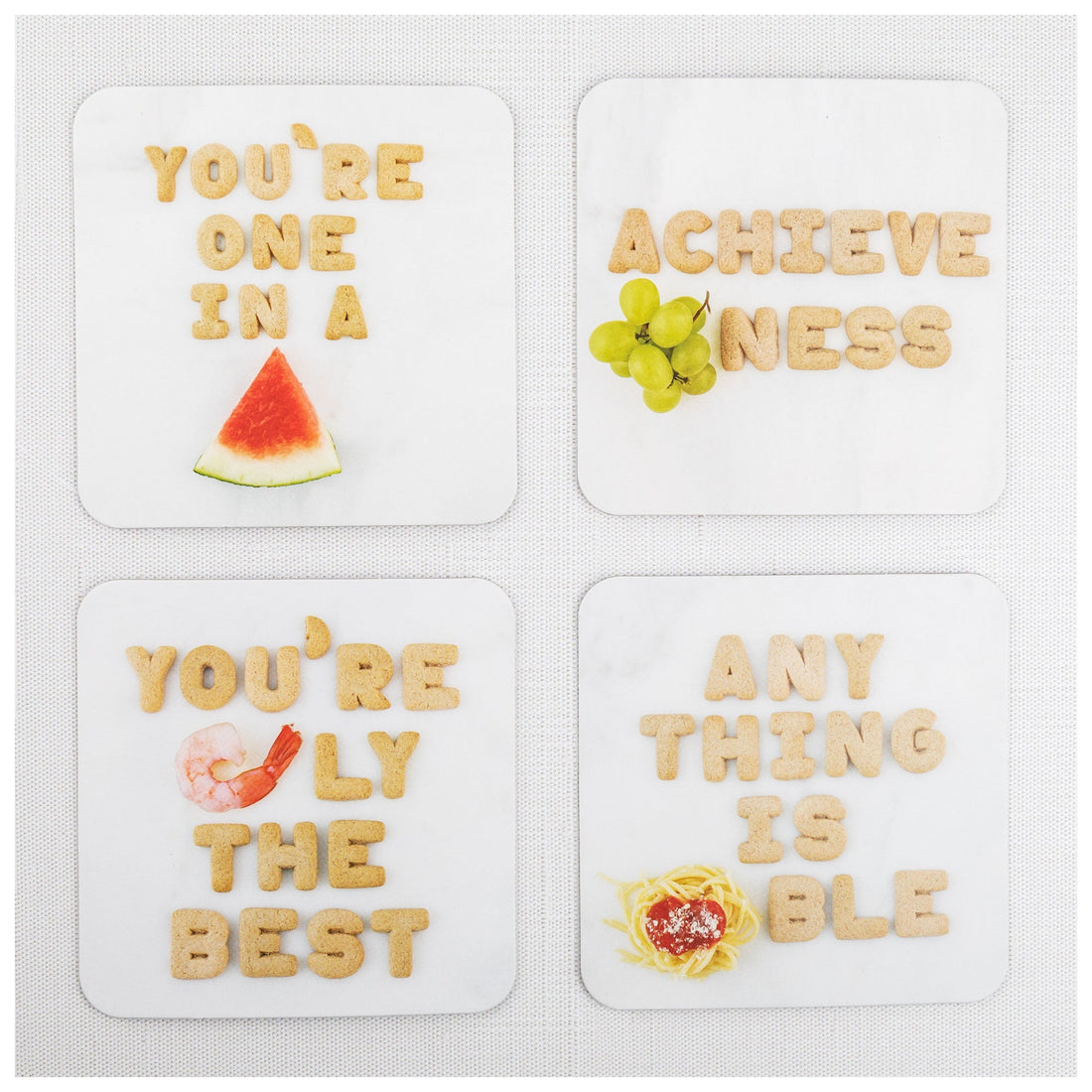 Food Pun Cardboard Coasters - Set of 20
