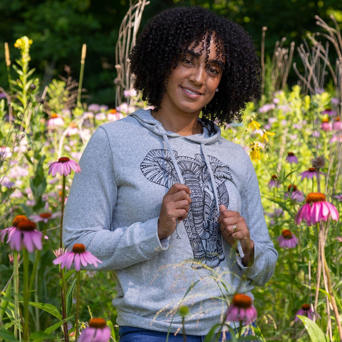 Adorable Print Terry Hoodie