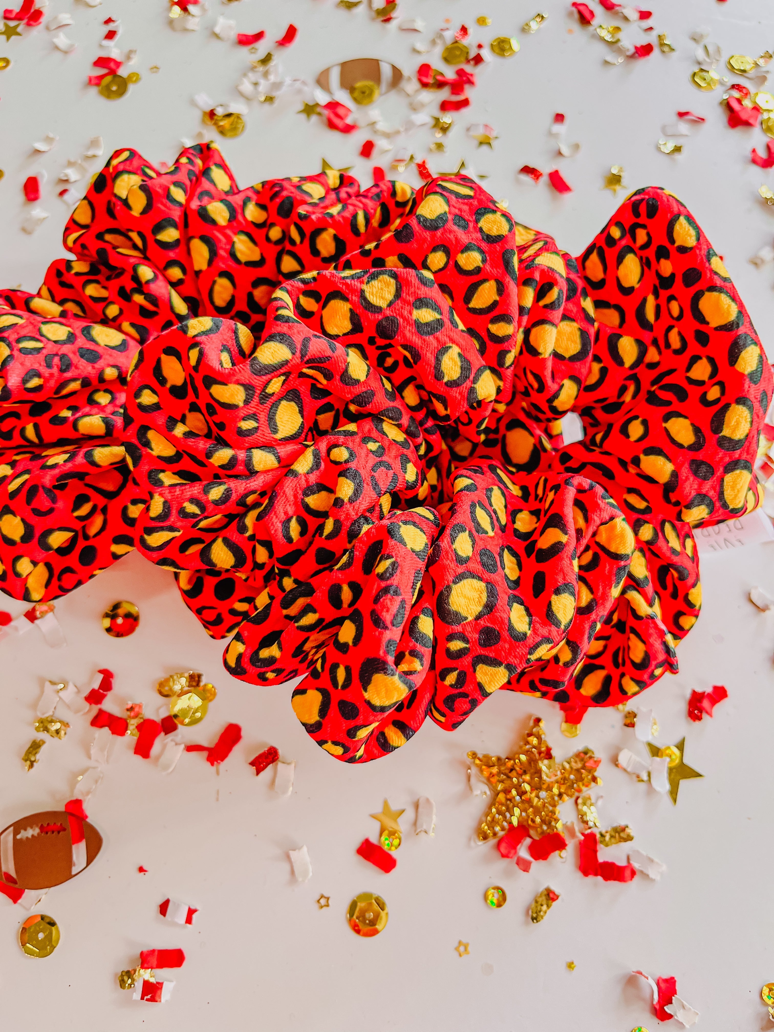 Red Gold Leopard Oversized Scrunchy R2S